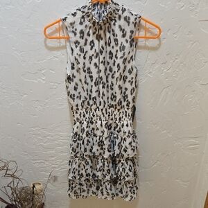 Express Monochrome Animal Print Mini Dress